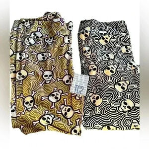 Halloween Lularoe TC2  bundle of‎ new skull leggings. New